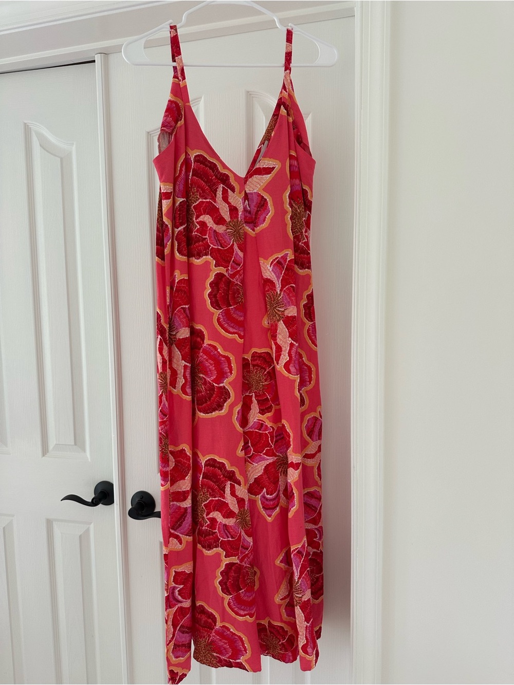 LOFT Pink Coral Floral Maxi Dress